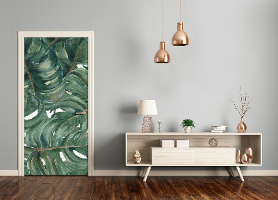 Selbstklebender aufkleber an der tür Monstera