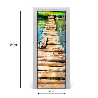 Selbstklebender aufkleber an der tür Holzbrücke