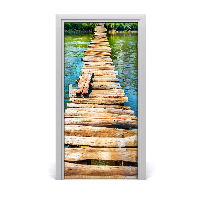 Selbstklebender aufkleber an der tür Holzbrücke