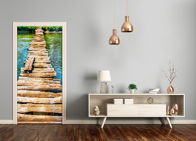 Selbstklebender aufkleber an der tür Holzbrücke