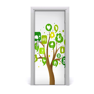 Selbstklebendes wandbild an der wand Ökologischer baum
