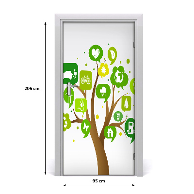 Selbstklebendes wandbild an der wand Ökologischer baum