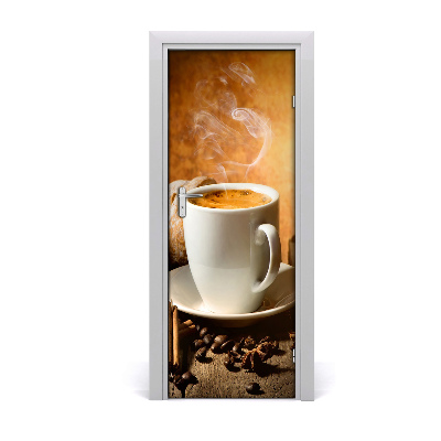 Selbstklebender aufkleber an der tür Tasse kaffee