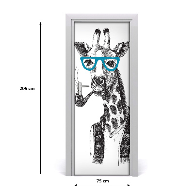 Selbstklebender aufkleber an der tür Giraffen gläser