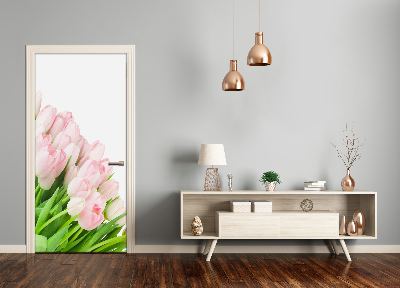 Selbstklebender aufkleber an der tür Rosa tulpen