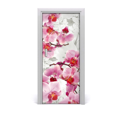 Selbstklebender aufkleber an der tür Rosa orchidee
