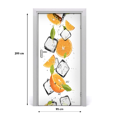 Selbstklebender aufkleber an der tür Orangen und eis
