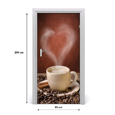 Selbstklebender aufkleber an der tür Aromatischer kaffee