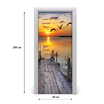 Selbstklebendes wandbild an der wand Holzsteg
