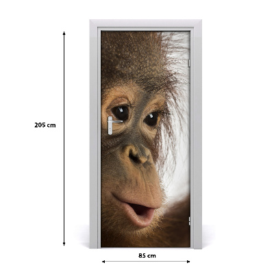 Selbstklebender aufkleber an der tür Junger orang-utan