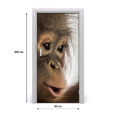 Selbstklebender aufkleber an der tür Junger orang-utan