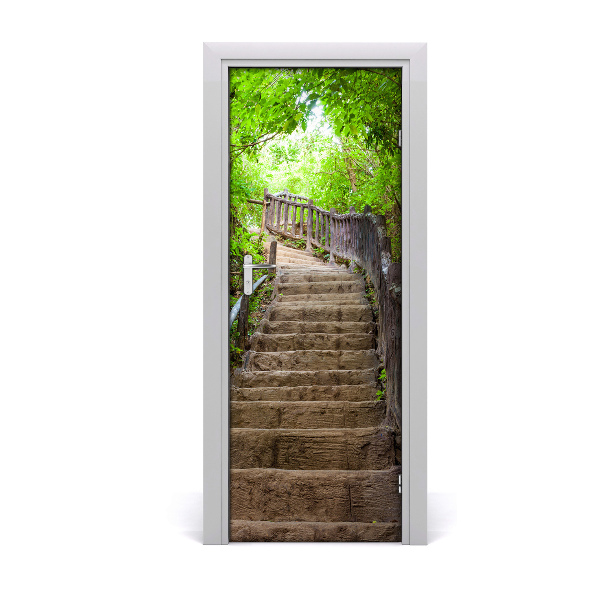 Selbstklebendes wandbild an der wand Treppen im wald