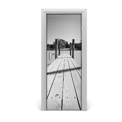 Selbstklebendes wandbild an der wand Holzsteg