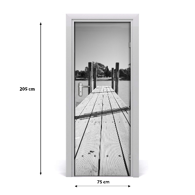 Selbstklebendes wandbild an der wand Holzsteg