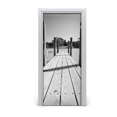 Selbstklebendes wandbild an der wand Holzsteg