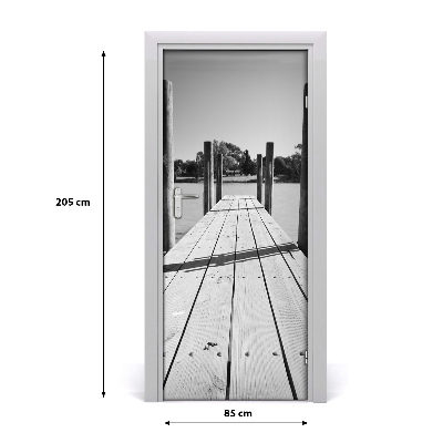 Selbstklebendes wandbild an der wand Holzsteg