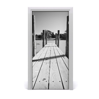 Selbstklebendes wandbild an der wand Holzsteg
