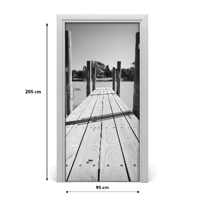 Selbstklebendes wandbild an der wand Holzsteg