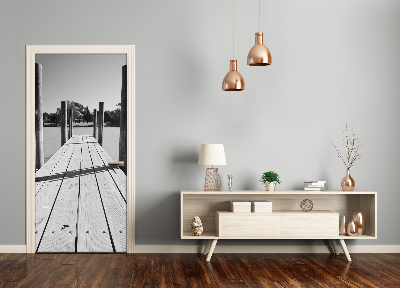 Selbstklebendes wandbild an der wand Holzsteg
