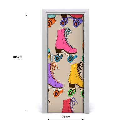 Selbstklebendes wandbild an der wand Rollschuhe farbig