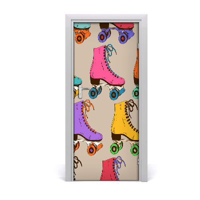 Selbstklebendes wandbild an der wand Rollschuhe farbig
