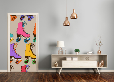 Selbstklebendes wandbild an der wand Rollschuhe farbig