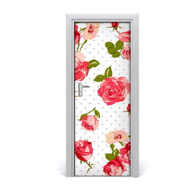 Selbstklebender aufkleber an der tür Wilde rosen