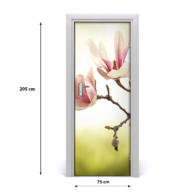 Selbstklebender aufkleber an der tür Magnolienblüten