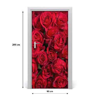 Selbstklebender aufkleber an der tür Rote rosen