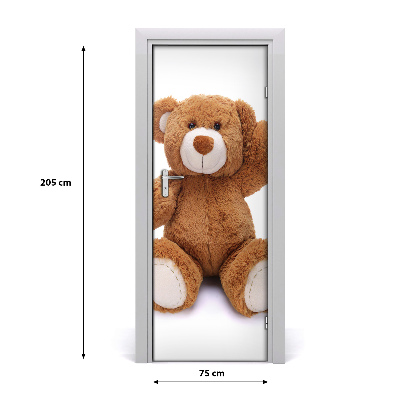 Selbstklebender aufkleber an der tür Teddybär
