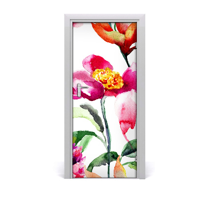 Selbstklebender aufkleber an der tür Feldblumen