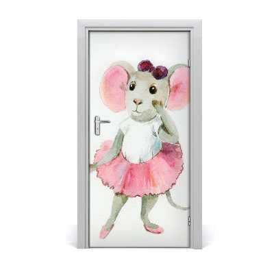 Selbstklebender aufkleber an der tür Maus ballerina