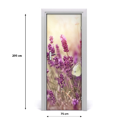 Selbstklebender aufkleber an der tür Lavendelblüten