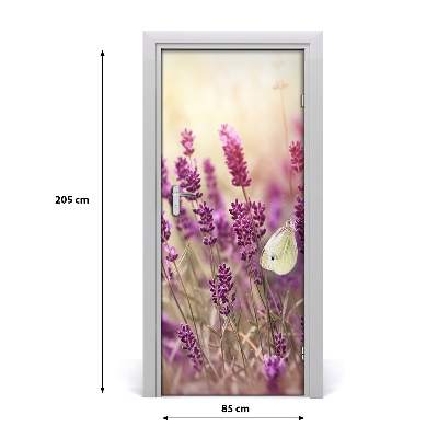 Selbstklebender aufkleber an der tür Lavendelblüten