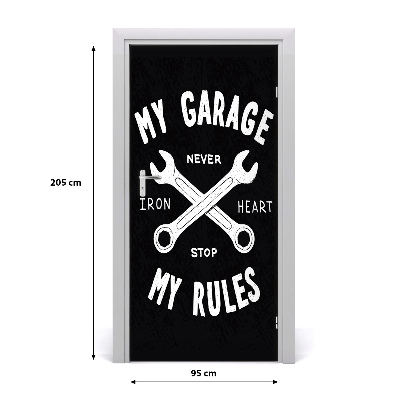 Selbstklebendes wandbild an der wand Sprüche meine garage