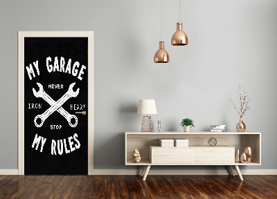 Selbstklebendes wandbild an der wand Sprüche meine garage
