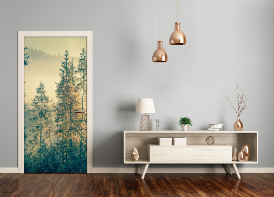 Selbstklebendes wandbild an der wand Den wald nebel über