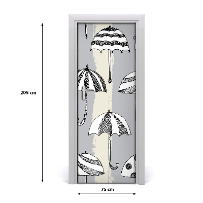 Selbstklebender aufkleber an der tür Regenschirme