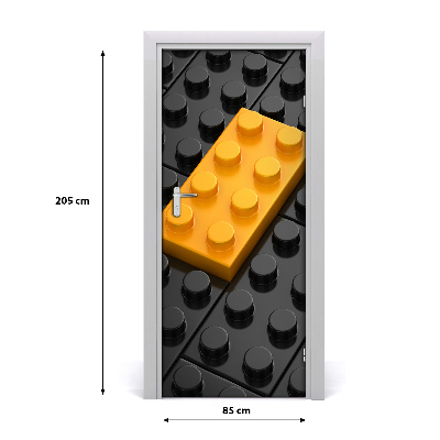 Selbstklebender aufkleber an der tür Legosteine