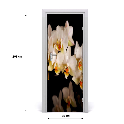 Selbstklebender aufkleber an der tür Tür orchidee