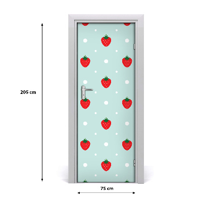 Selbstklebender aufkleber an der tür Erdbeeren