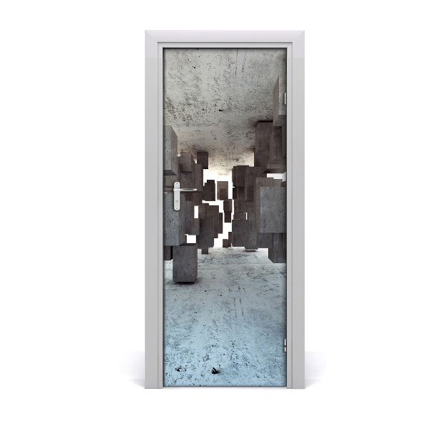 Selbstklebendes wandbild an der wand Würfel in beton