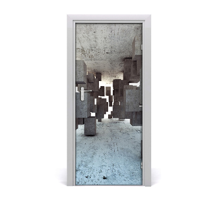 Selbstklebendes wandbild an der wand Würfel in beton