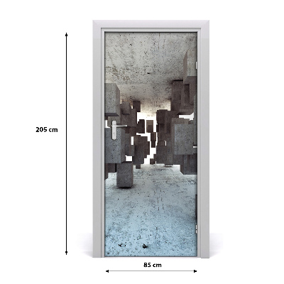 Selbstklebendes wandbild an der wand Würfel in beton