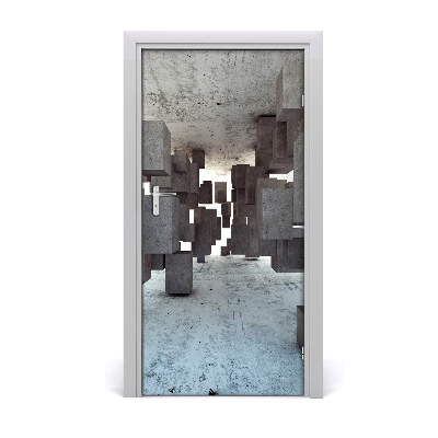 Selbstklebendes wandbild an der wand Würfel in beton