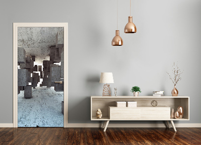 Selbstklebendes wandbild an der wand Würfel in beton