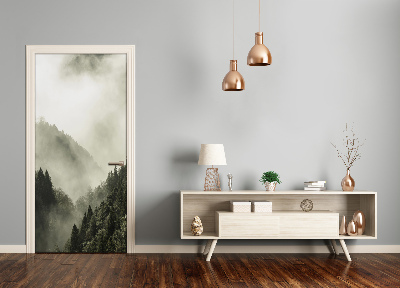 Selbstklebendes wandbild an der wand Den wald nebel über