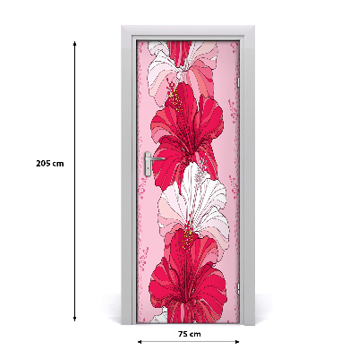 Selbstklebender aufkleber an der tür Hibiskus