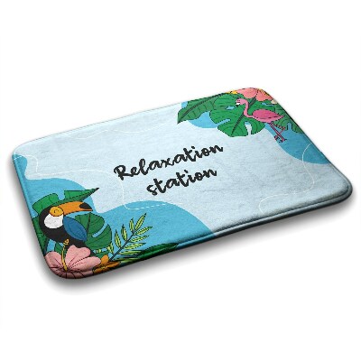 Badezimmer teppich Tropenvögel