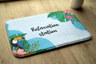 Badezimmer teppich Tropenvögel